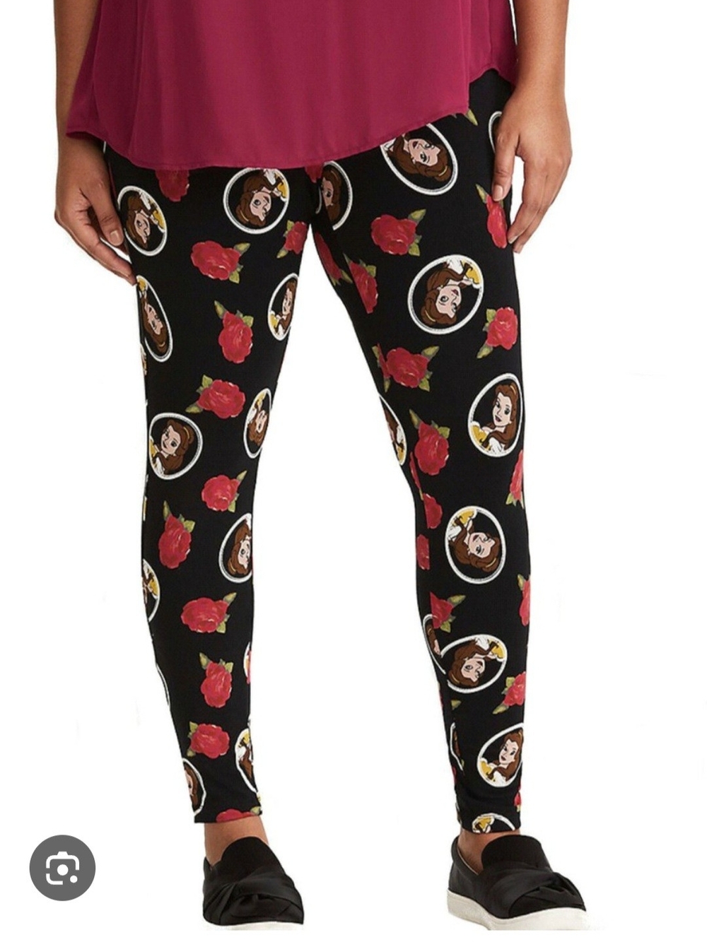 Torrid Beauty & The Beast Leggings With Roses Size 3 NWT